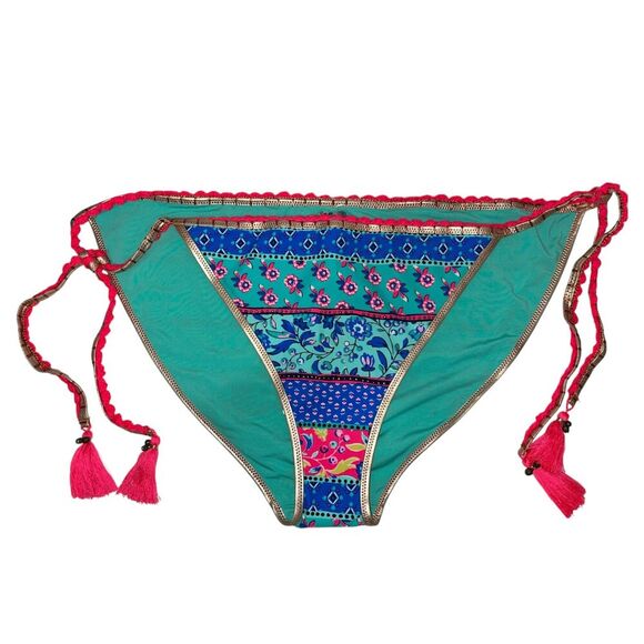 Aerie Women's Real Obsessed Tassel Print Boho Bikini Bottom Size XXL NWT - Picture 1 of 5